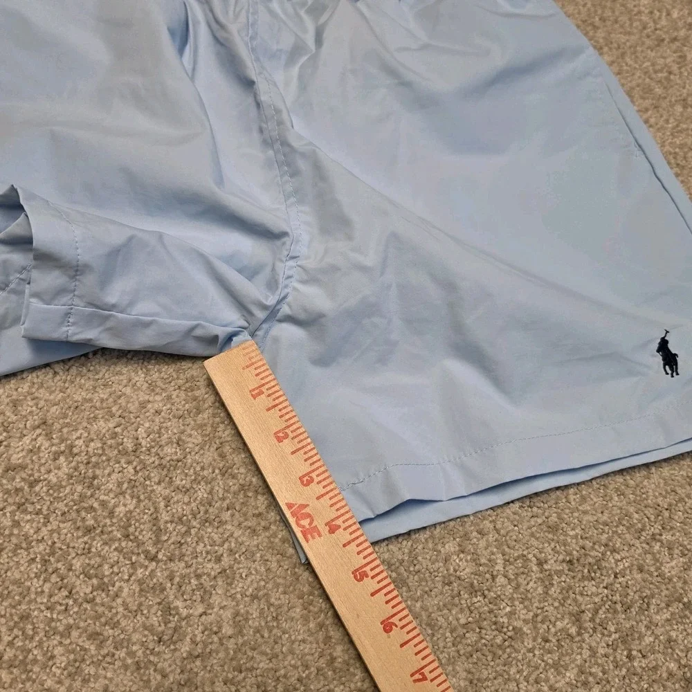 Polo Ralph Lauren Traveler Swim Trunks Shorts Light Blue Mesh Lined Men's L NWT